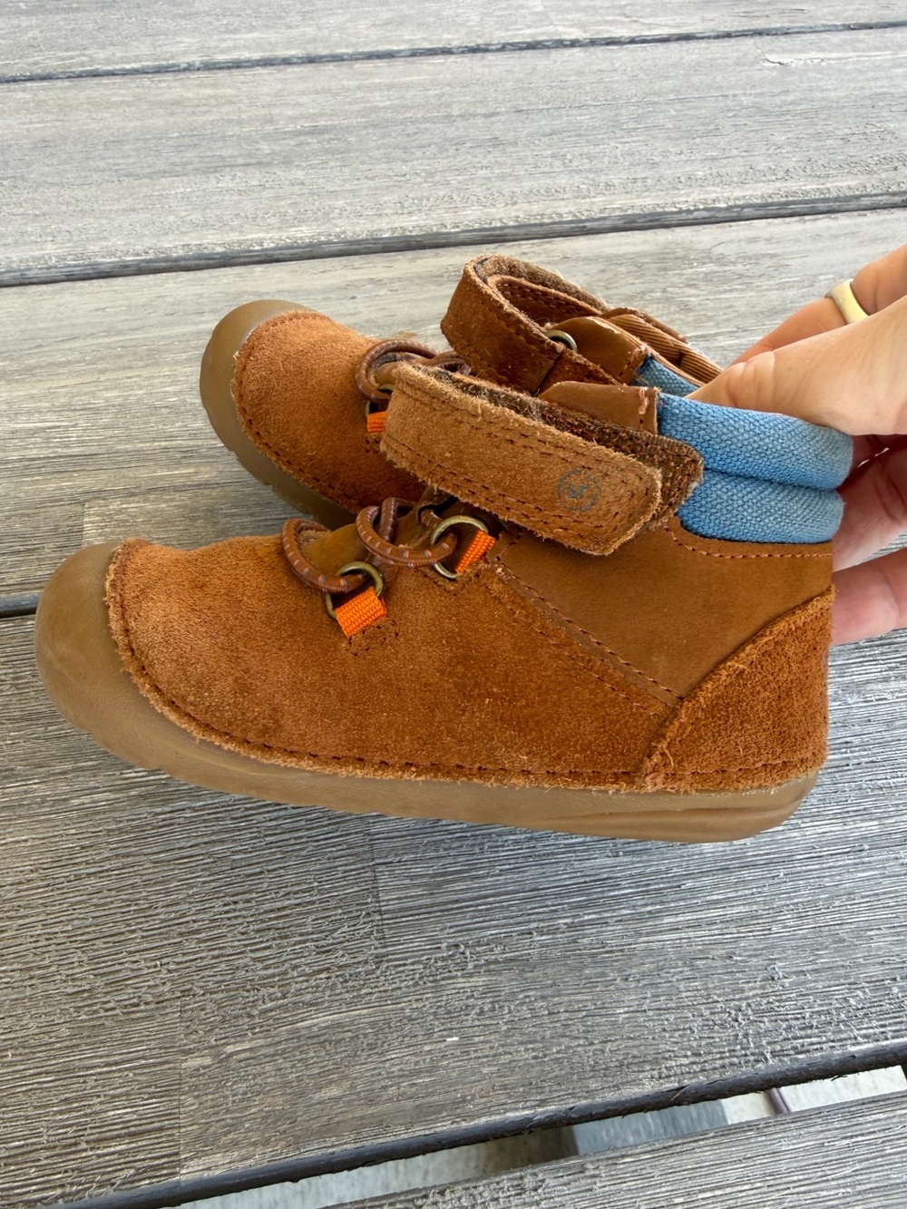 Stride Rite Infant Boys SM Russell Hiker Boot Velcro Brown 6month